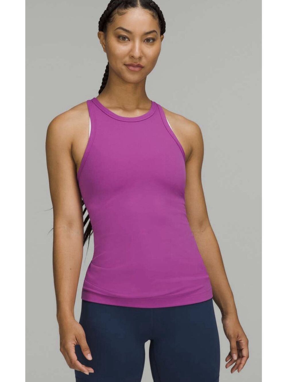 LULULEMON Align Hip-Length Vivid Plum Nulu Buttery Racerback Tank Top Sz 8